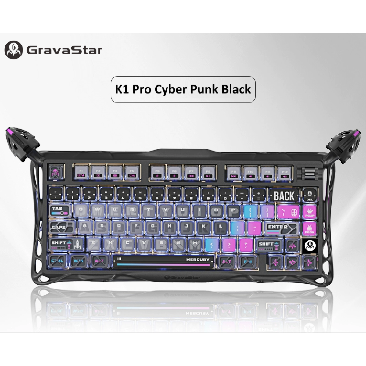 Bàn phím Gravastar Mercury K1 Pro Special Edition | Cyberpunk Galaxy Black