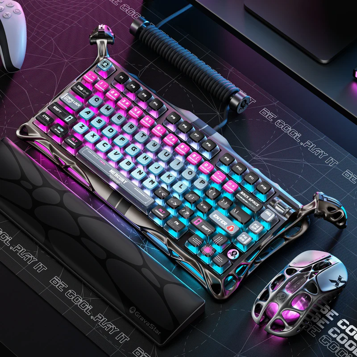 Bàn phím Gravastar Mercury V75 Pro - Cyberpunk | Magnetic HE Gaming (Hàng Chính Hãng)