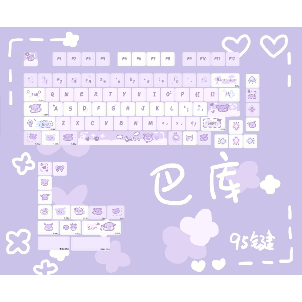 Set Keycap MOA Cute nhiều mẫu | MOA Profile - PBT DyeSub - 95 Keys