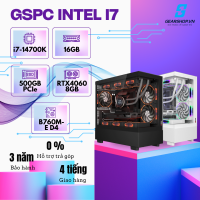 GSPC Intel I7 | i7 14700F - RTX 4060Ti - 16GB - 500GB