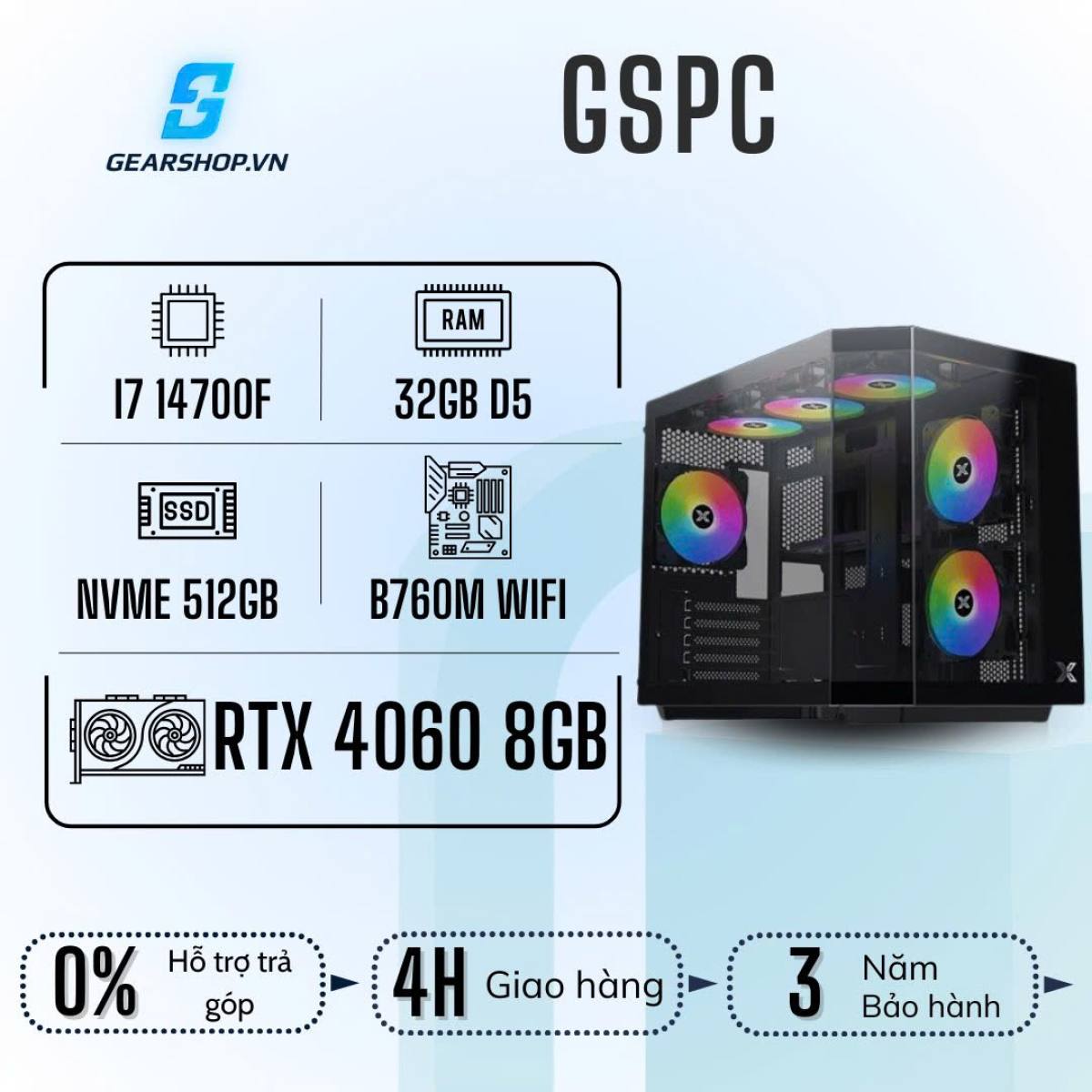 GSPC Intel I7 | i7 14700F - RTX 4060 - 32GB - 500GB