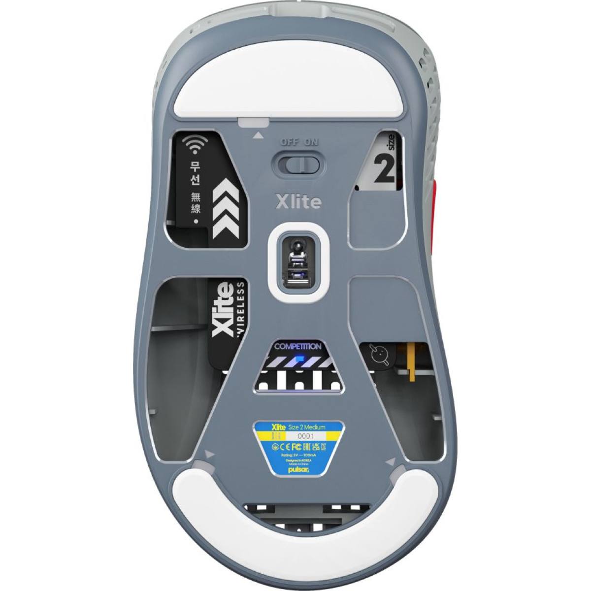 Chuột Pulsar Xlite V2 Competition Retro Gray | Không dây - siêu nhẹ