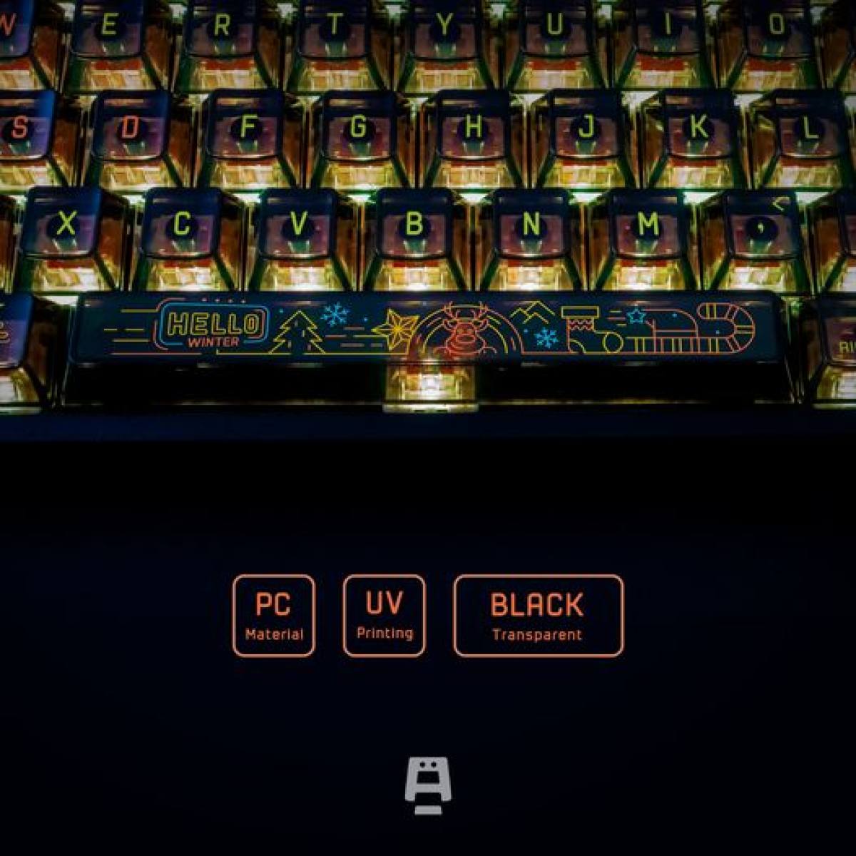 Keycap QKA Space - Christmas NEONight | Cherry Profile - nhựa PC - 95 Keys