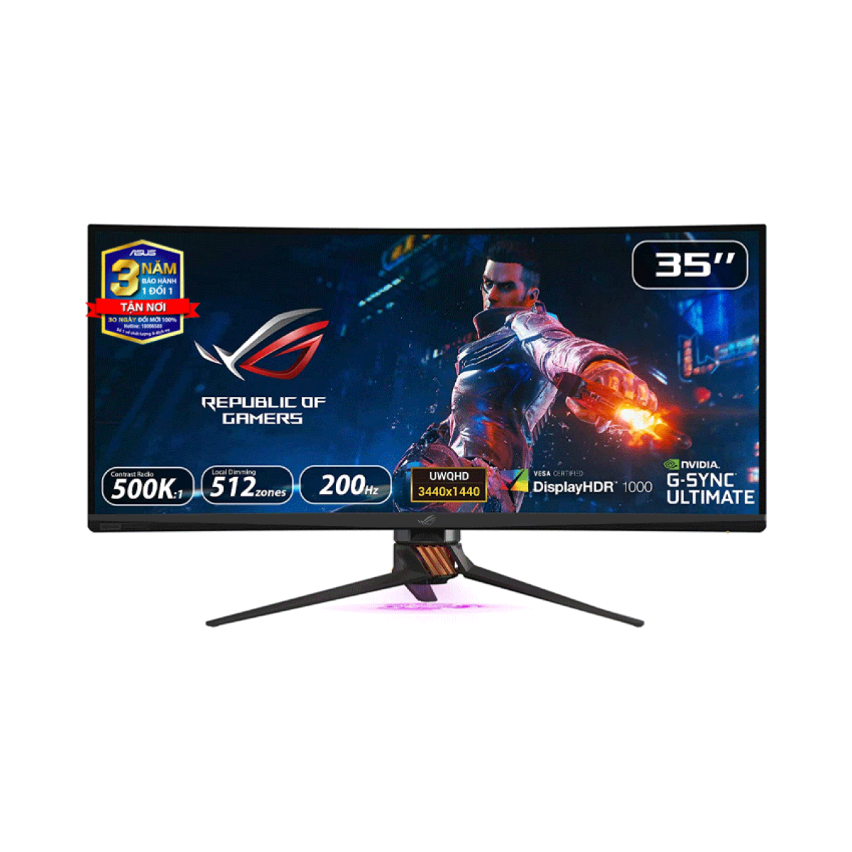 LCD ASUS ROG SWIFT PG35VQ cong 4K 200Hz G-SYNC HDR Aura Sync
