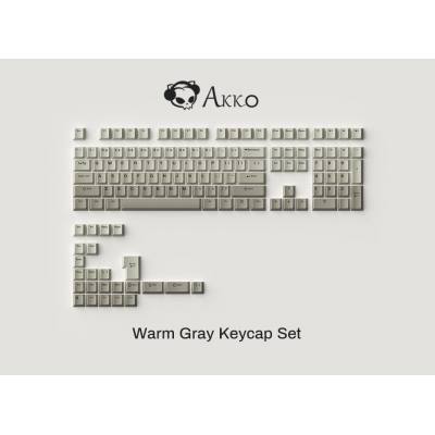 Set Keycap Akko Warm Gray | PBT Double-Shot / Cherry Profile