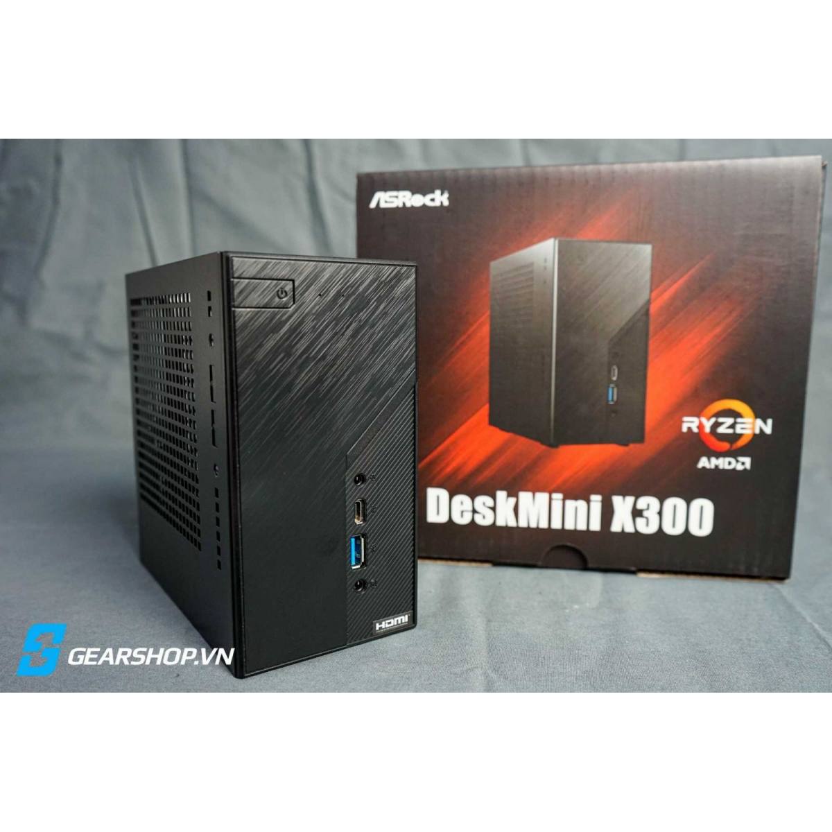 Máy tính bộ Asrock DeskMini X300 (AMD Ryzen 7 5700G - Ram 16Gb - SSD 256Gb Nvme)