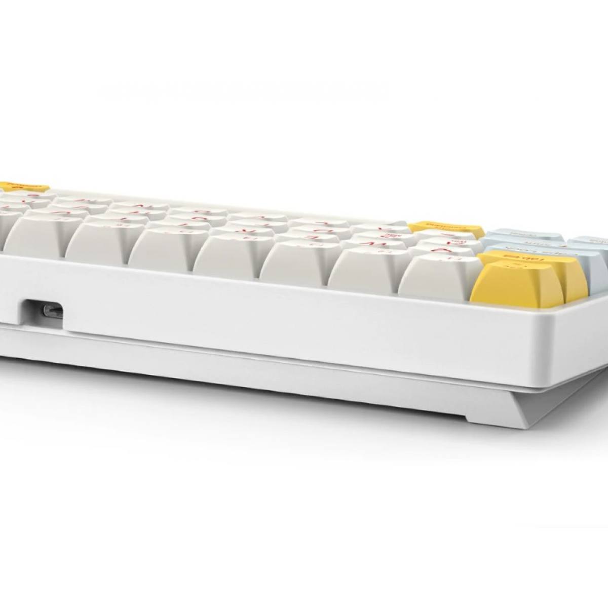 Bàn phím cơ vỏ nhôm Cidoo ABM641 Dual mode | White - Yellow