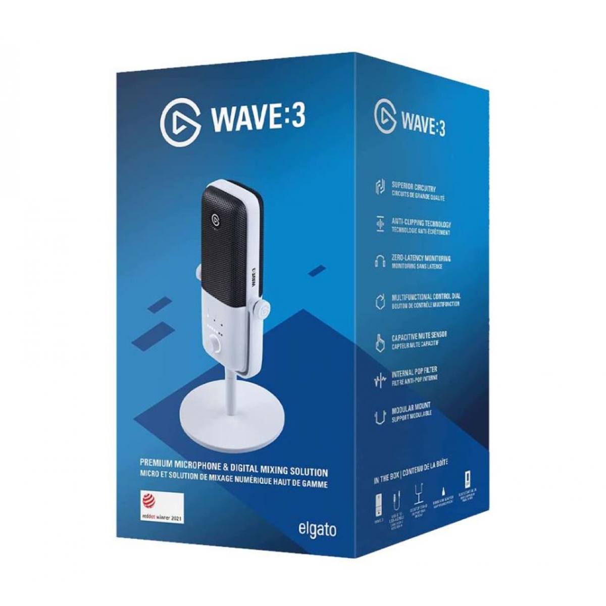 Thiết bị Stream Elgato Gaming Microphone Wave 3 | White Edition