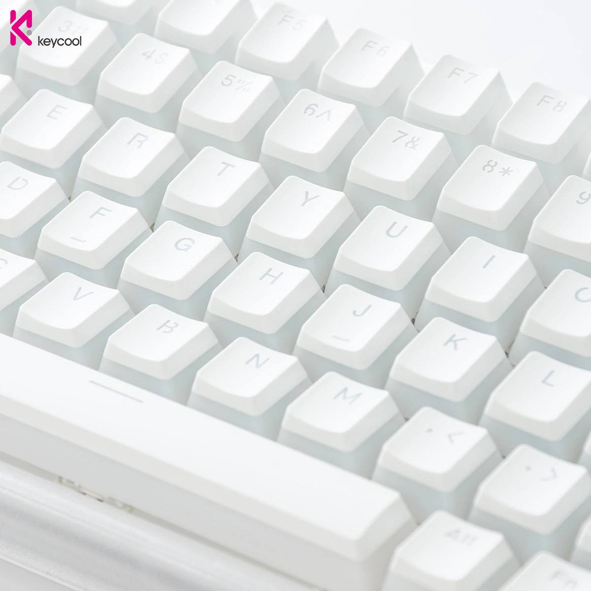 Bàn phím KEYCOOL KC84 Pro Smoke White (Pudding Keycap | 3 MODE | HUANO Switch)